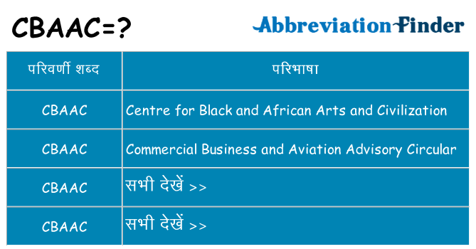 cbaac का क्या अर्थ है