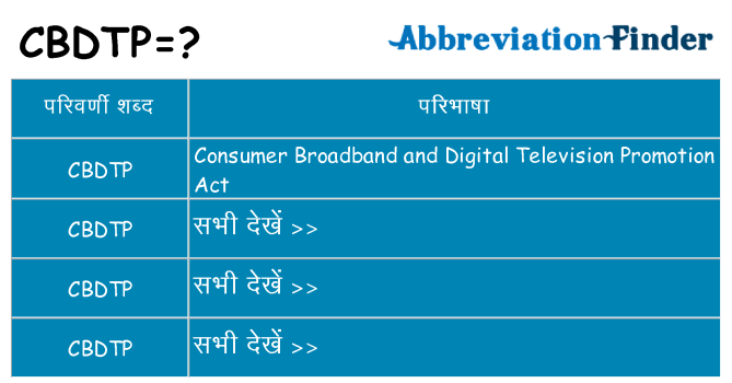 cbdtp का क्या अर्थ है