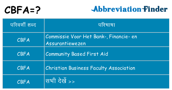 cbfa का क्या अर्थ है