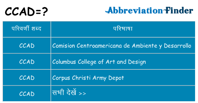 ccad का क्या अर्थ है
