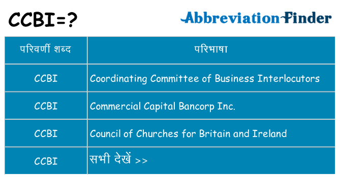 ccbi का क्या अर्थ है