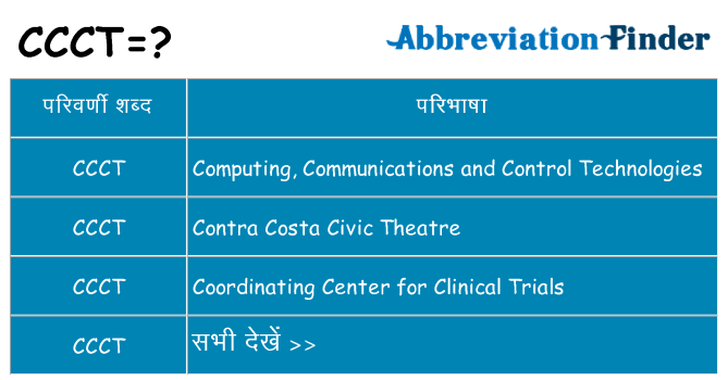 ccct का क्या अर्थ है