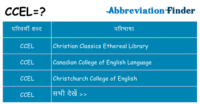 ccel का क्या अर्थ है