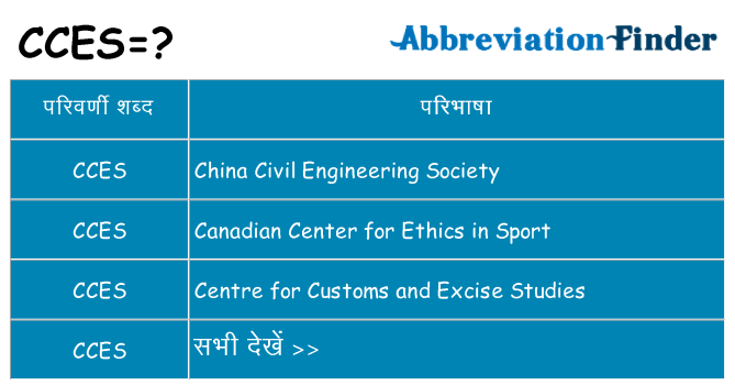 cces का क्या अर्थ है