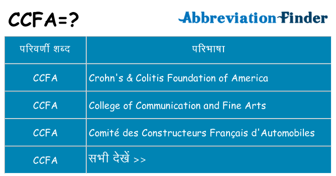 ccfa का क्या अर्थ है