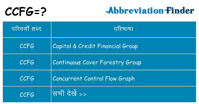 ccfg का क्या अर्थ है