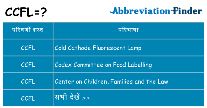 ccfl का क्या अर्थ है