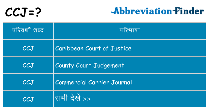 ccj का क्या अर्थ है
