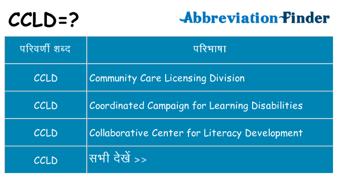 ccld का क्या अर्थ है