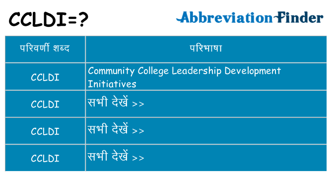 ccldi का क्या अर्थ है