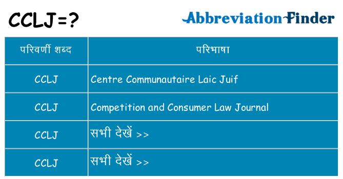 cclj का क्या अर्थ है