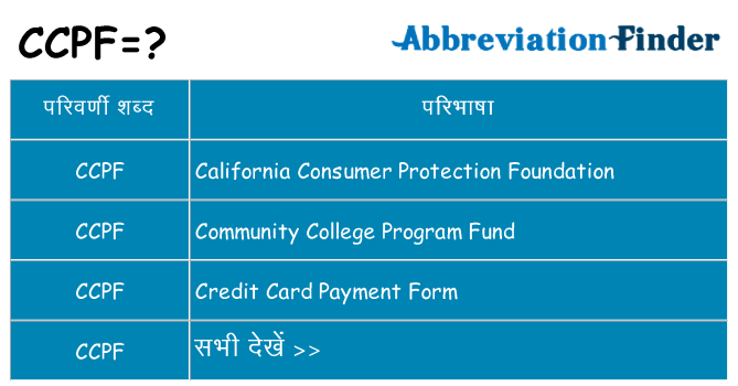 ccpf का क्या अर्थ है