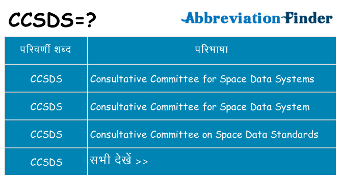 ccsds का क्या अर्थ है