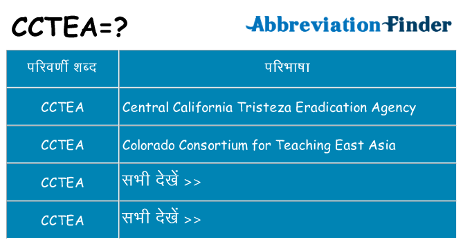 cctea का क्या अर्थ है