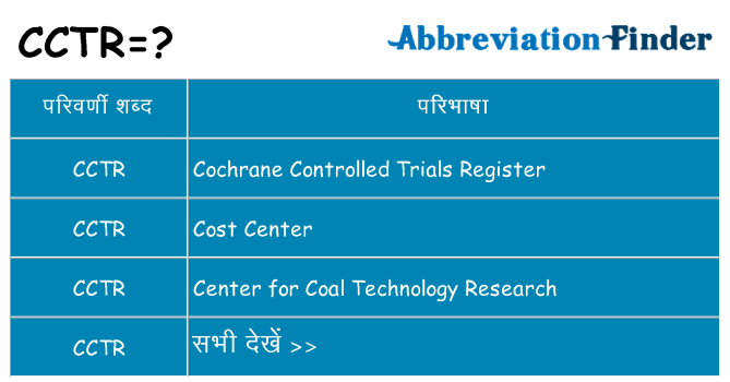 cctr का क्या अर्थ है