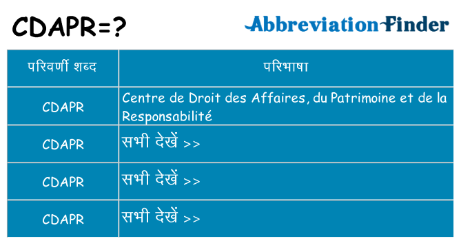 cdapr का क्या अर्थ है