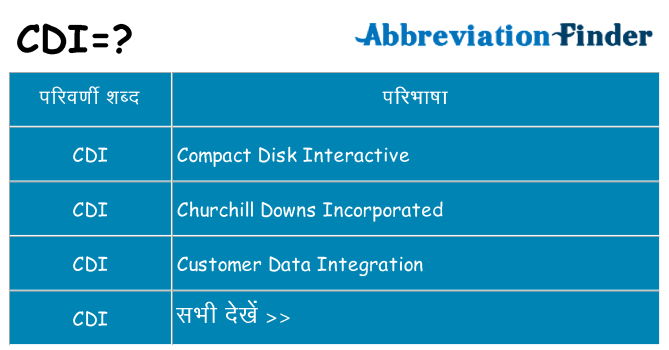 cdi का क्या अर्थ है
