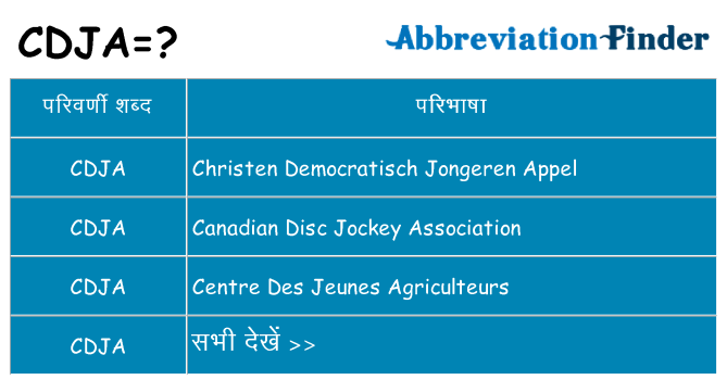 cdja का क्या अर्थ है