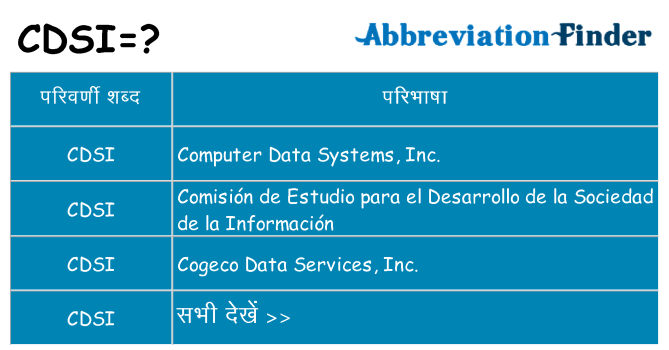cdsi का क्या अर्थ है