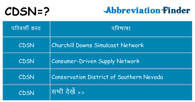 cdsn का क्या अर्थ है