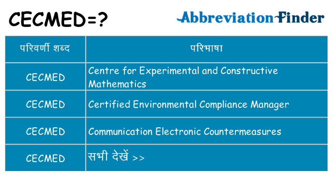 cecmed का क्या अर्थ है