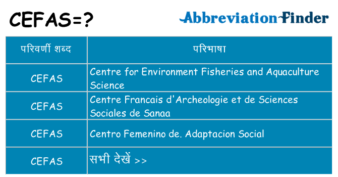 cefas का क्या अर्थ है