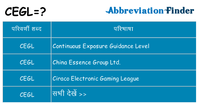 cegl का क्या अर्थ है