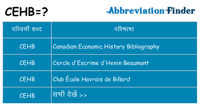 cehb का क्या अर्थ है