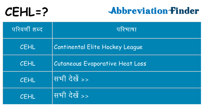 cehl का क्या अर्थ है