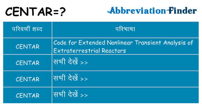 centar का क्या अर्थ है