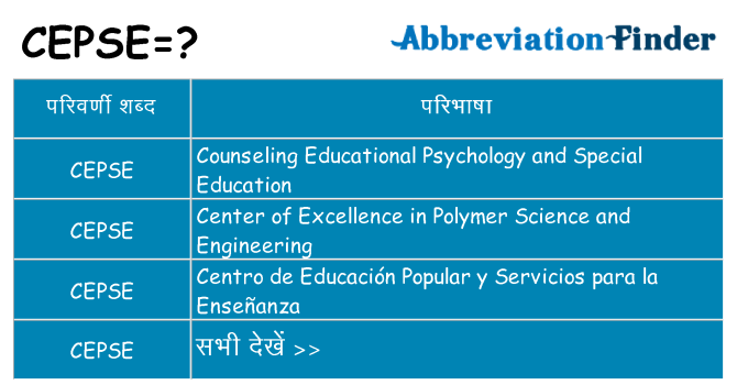 cepse का क्या अर्थ है