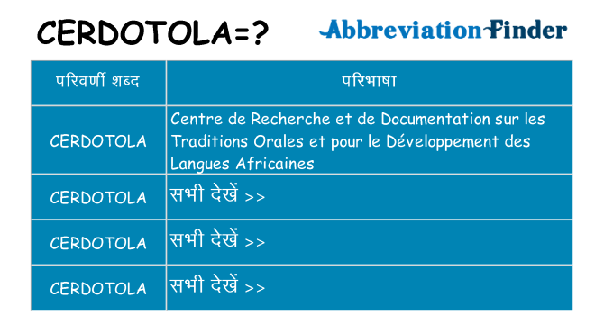 cerdotola का क्या अर्थ है