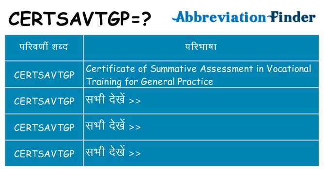 certsavtgp का क्या अर्थ है