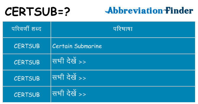 certsub का क्या अर्थ है