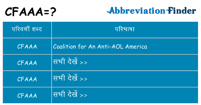 cfaaa का क्या अर्थ है