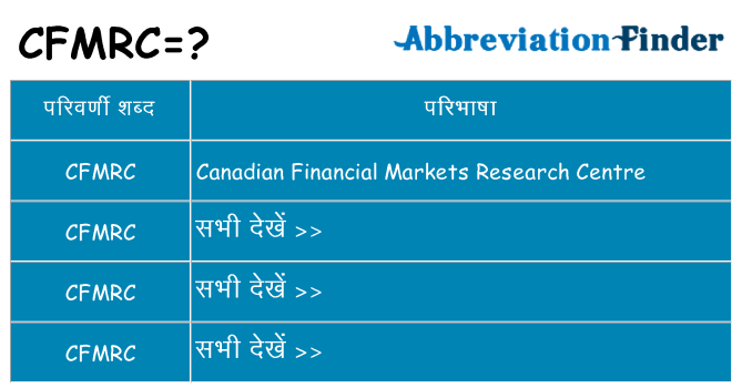 cfmrc का क्या अर्थ है