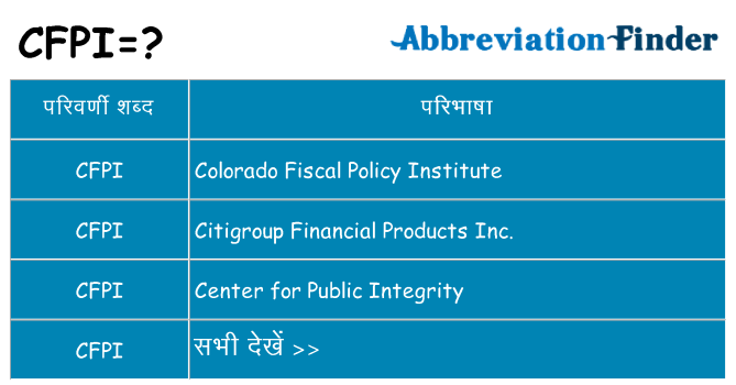cfpi का क्या अर्थ है