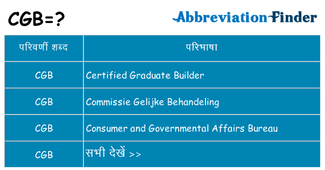 cgb का क्या अर्थ है