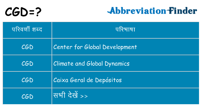 cgd का क्या अर्थ है