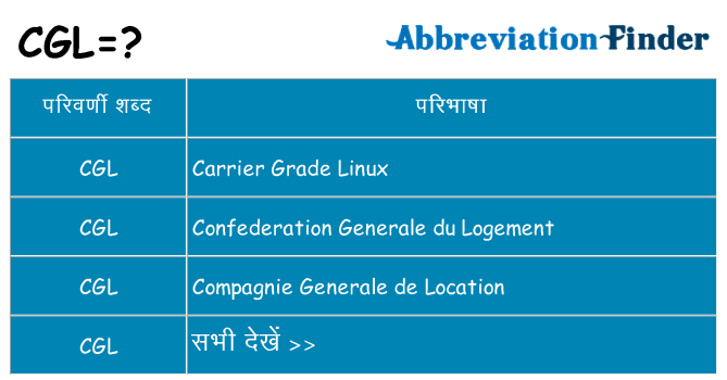 cgl का क्या अर्थ है