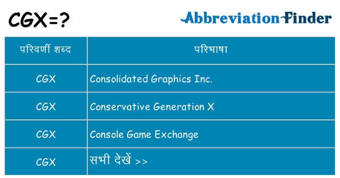 cgx का क्या अर्थ है