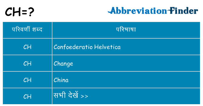 ch का क्या अर्थ है