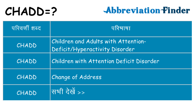 chadd का क्या अर्थ है