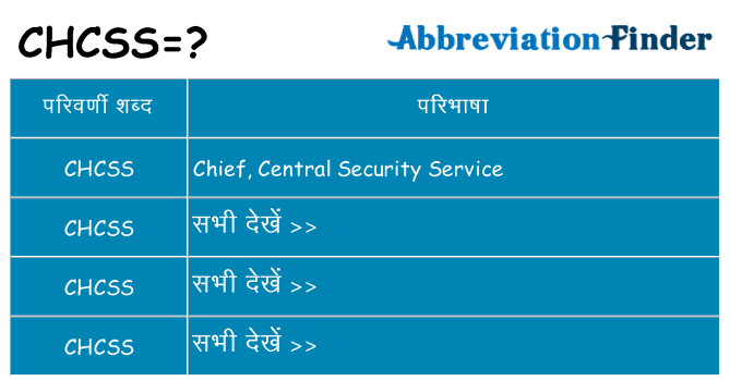 chcss का क्या अर्थ है