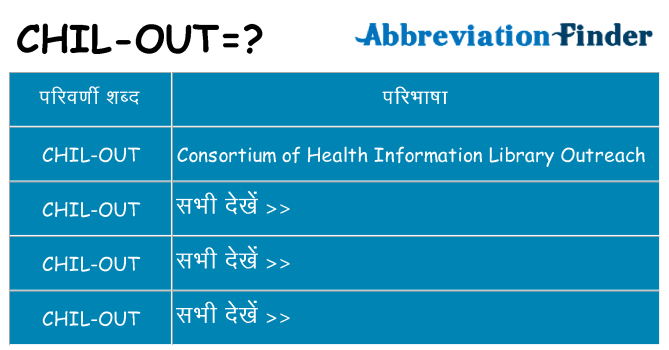 chil-out का क्या अर्थ है
