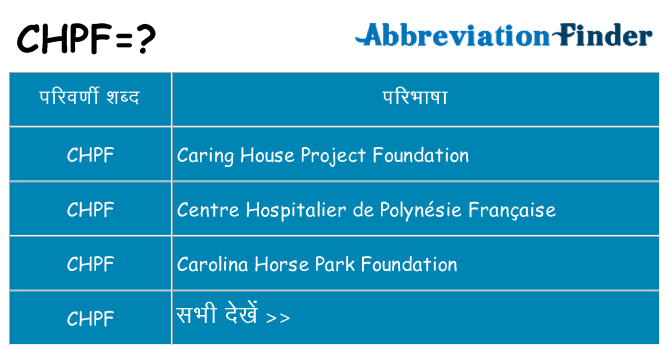 chpf का क्या अर्थ है