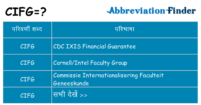 cifg का क्या अर्थ है