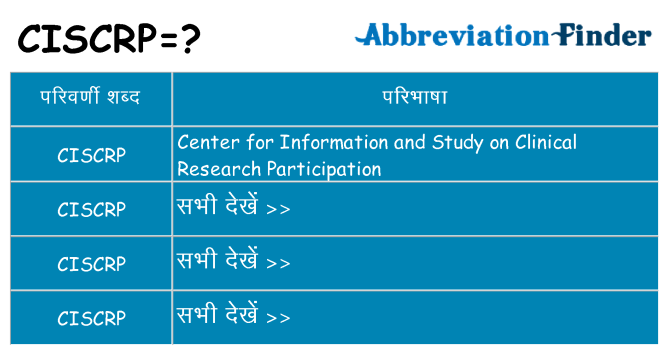 ciscrp का क्या अर्थ है