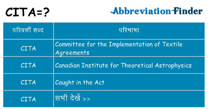 cita का क्या अर्थ है