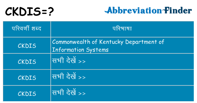 ckdis का क्या अर्थ है